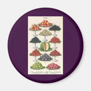 Íman Comidas Vintage com Fruta nas bandejas para cateri