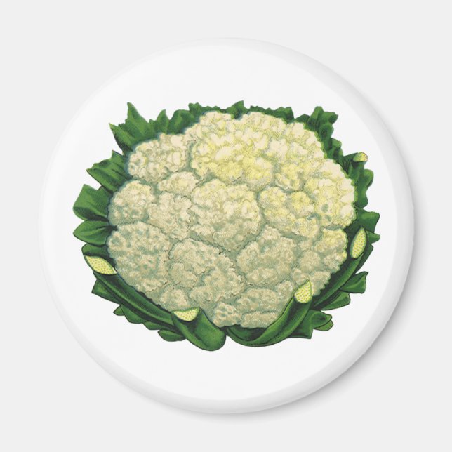 Íman Comidas Vintage Vegetais Vacinas Couve-flor (Frente)