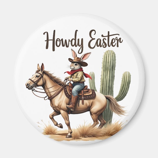 Íman Como Coelhinho da Páscoa cavalgando um cowboy equi (Frente)