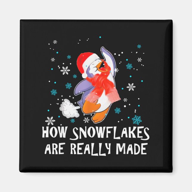 Íman Como os Flocos de Neve São Realmente Feitos Boneco (Frente)