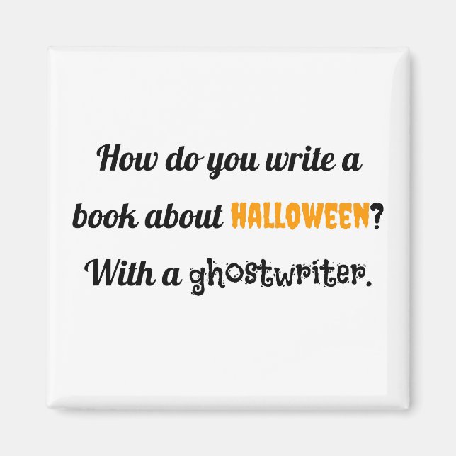 Íman Como se escreve um livro sobre o Halloween? Com um (Frente)