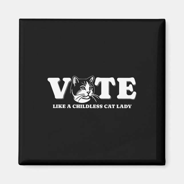Íman Como Um Gato Sem Filhos Lady Funny Votando Kamala (Frente)
