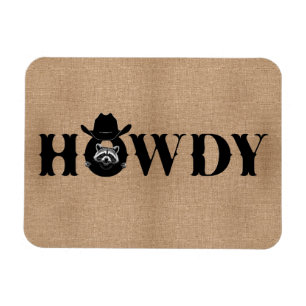 Íman Como vai, Guaxinim Cowboy Ímã de Geladeira Diverti