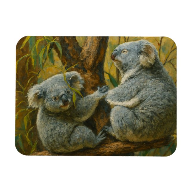 Íman Companheiros Koala - Par Real da Vida Selvagem (Horizontal)