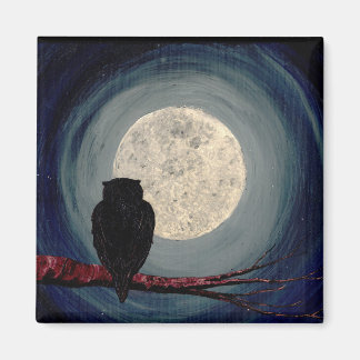 Íman COMPANHÕES NOTURNOS (design de coruja e lua) ~