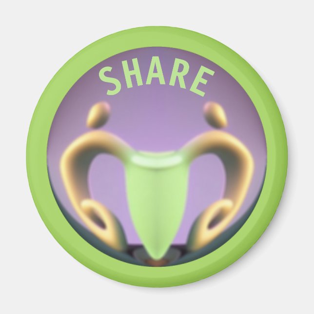 Íman Compartilhar É Cuidar Do Magnet Arredondado (Frente)