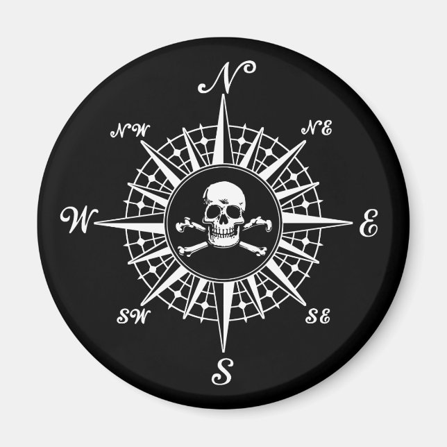 Íman Compass Rosa Skull 1 (Frente)