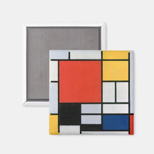 Íman Composição Abstrata Vintage por Piet Mondrian