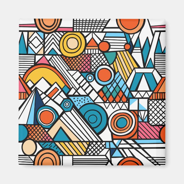 Íman Composição de Arte Geométrica de Portos (Frente)