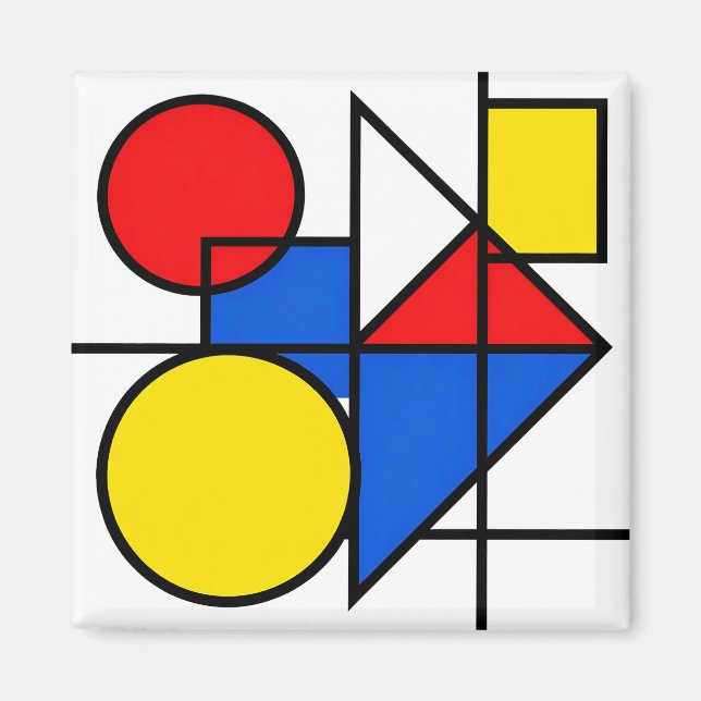 Íman Composição de Cores Primárias de Mondrian (Frente)