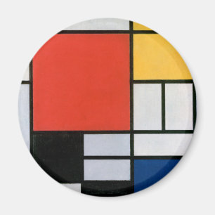 Íman Composição de Piet Mondrian Vermelho Amarelo Azul