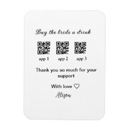 Íman comprar bebida para a noiva ler código QR obrigado