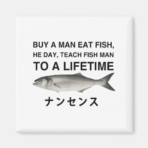 Íman Comprar Um Homem Comer Peixe Ele Dia Ensinar Peixe