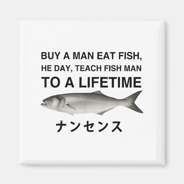 Íman Comprar Um Homem Comer Peixe Ele Dia Ensinar Peixe (Frente)
