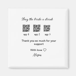 Íman comprar uma bebida para a noiva ler código QR obri