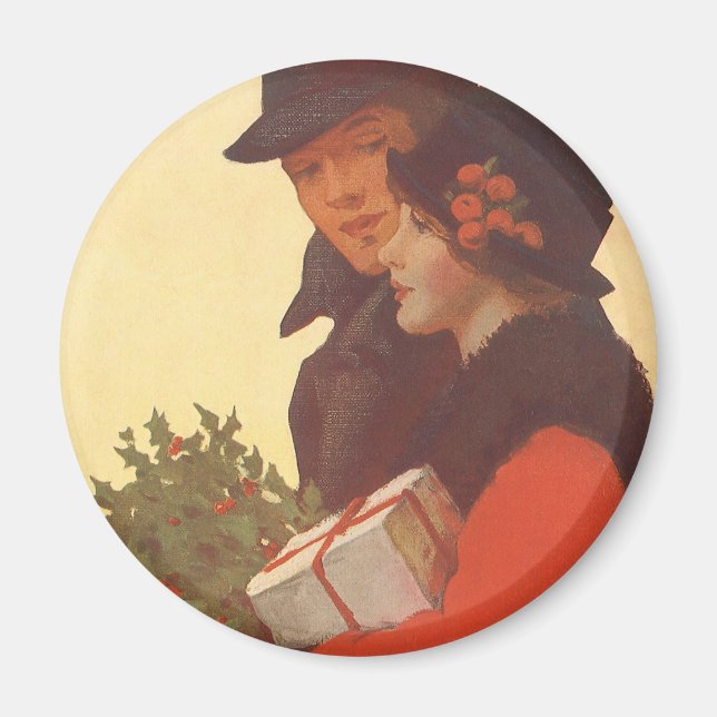 Íman Compras de Natal Vintage, Amor e Romance (Frente)