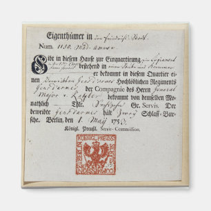 Íman Comprovante de aquartelamento, 1759