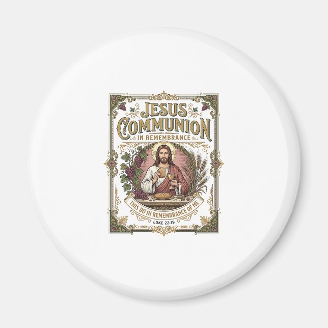 Íman Comunhão de Jesus Comunhão de Jesus Fé Cristã Vi (Frente)