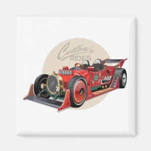 Íman Conceito de carro de retrocorrida personalizado