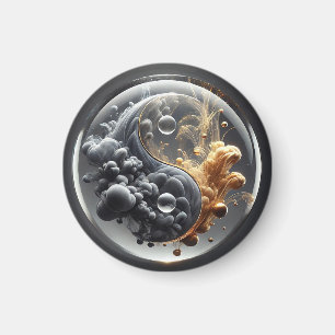 Íman Conceito de Yin Yang com Padrões Fluídos