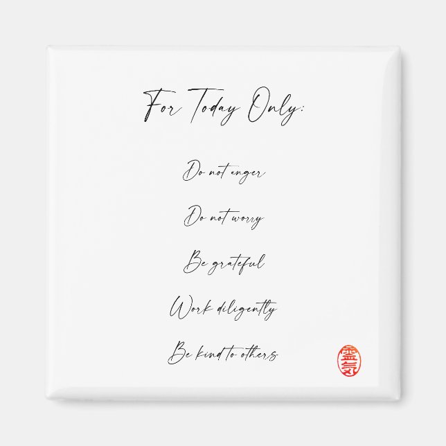 Íman Conceitos, Princípios da Reiki (Frente)