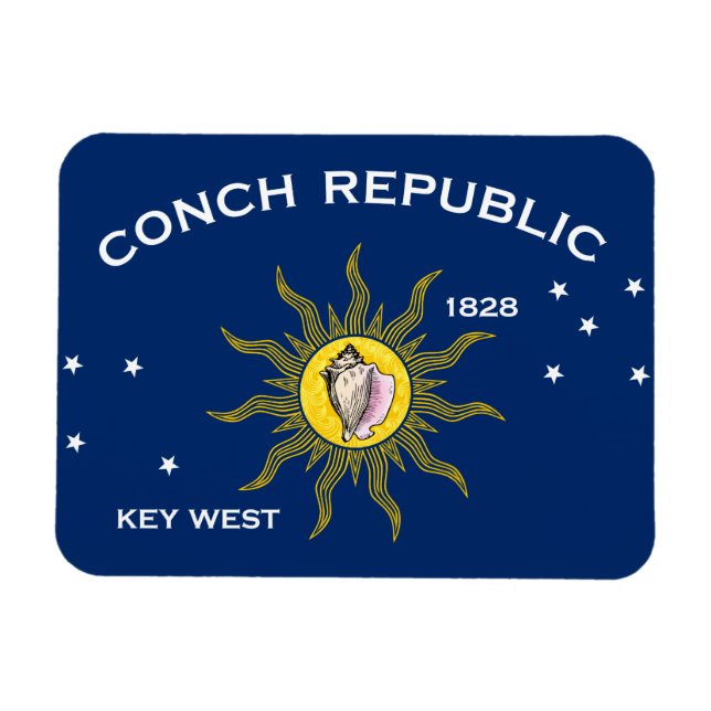 Íman Conch Republic Flag Key West Florida (Horizontal)