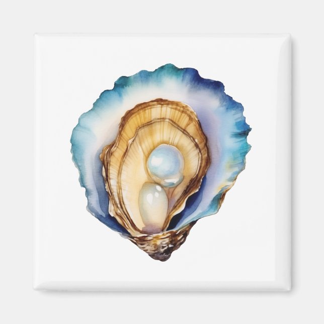 Íman Concha de Ostra Aquarela (Frente)