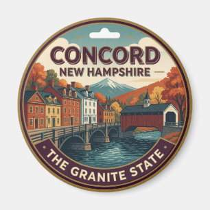 Íman Concord New Hampshire Capital Viagem Memória