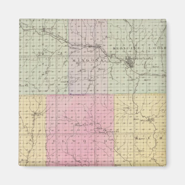 Íman Condado de Barber e Hazelton, Kansas (Frente)