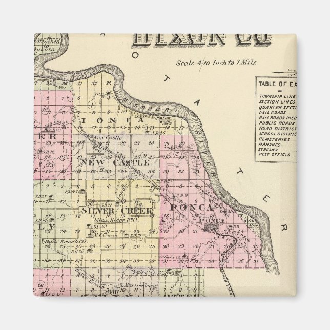 Íman Condado de Dixon, Nebraska (Frente)