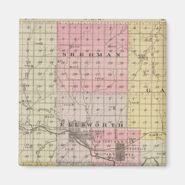 Íman Condado de Ellsworth (Frente)