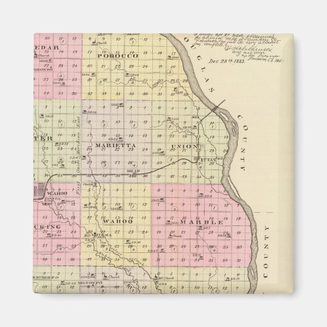 Íman Condado de Saunders, Nebraska (Frente)