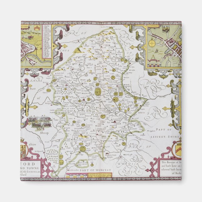 Íman Condado de Stafford e Cidade, gravados por Jodocus (Frente)