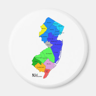 Íman Condados de Nova Jersey em Cor