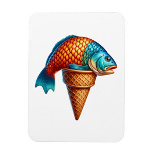 Íman Cone de Creme de Peixe Divertido