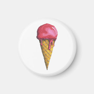 Íman Cone de gelados de morango