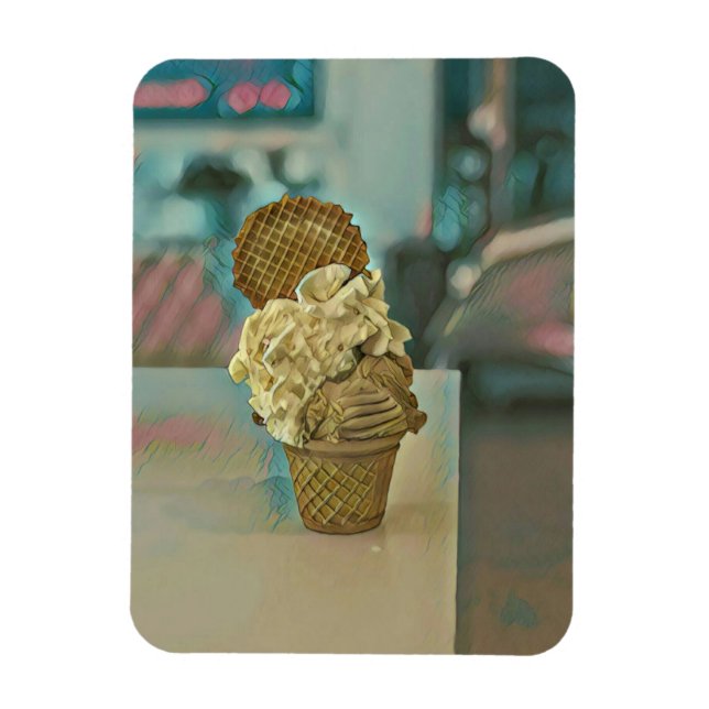 Íman Cone de sorvete de chocolate (Vertical)