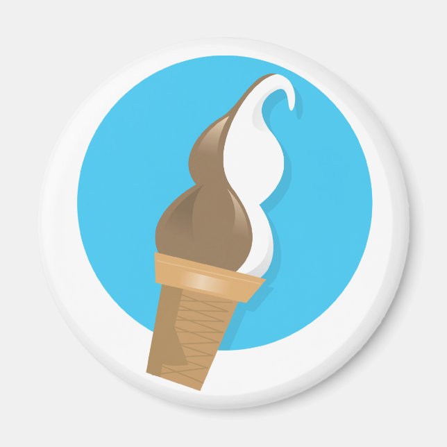 Íman Cone de Sorvete de chocolate e baunilha (Frente)