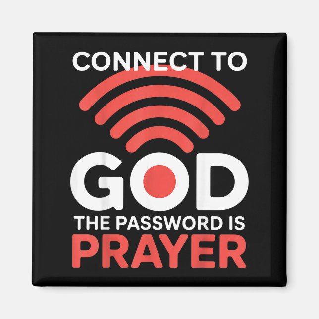 Íman Conecte-se a Deus A senha é Oração Wifi Engraçado (Frente)