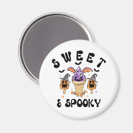 Íman Cones de Sorvete de Halloween Retro Doce e Spooky