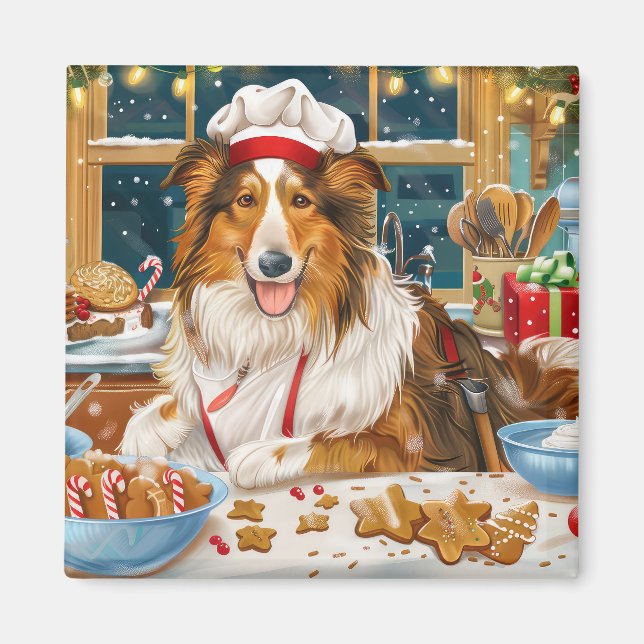 Íman Confeitaria de Férias do Collie: Natal Festivo (Frente)
