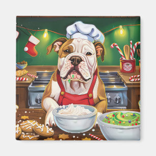 Íman Confeitaria de Natal do Bulldog Americano: Festivo