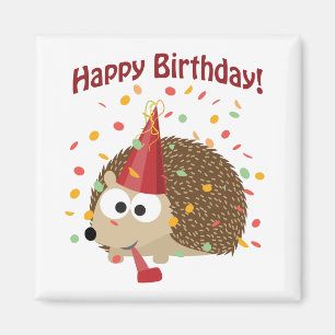 Íman Confetti Happy Birthday Hedgehog