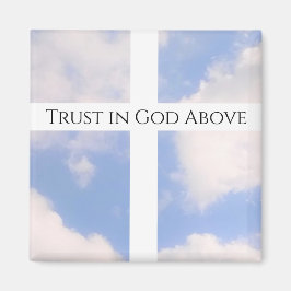 Íman Confiança em Deus Cruz Branca e Páscoa Azul