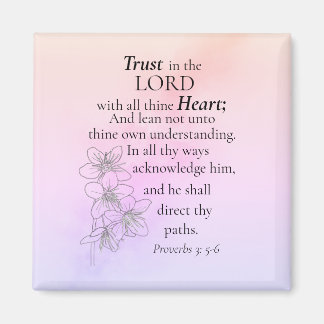 Íman Confiança na Lorde Bíblia Verse Floral Watercolor