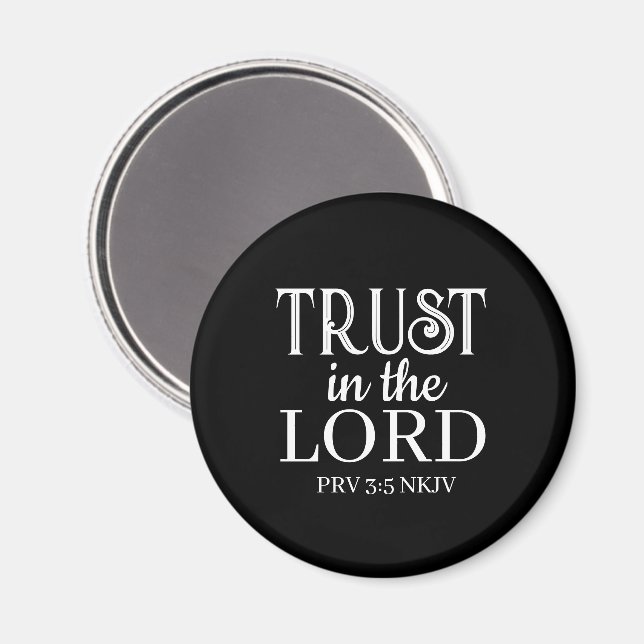 Íman Confiança no Senhor Bíblia Verso Negro Simples (Front/Back)