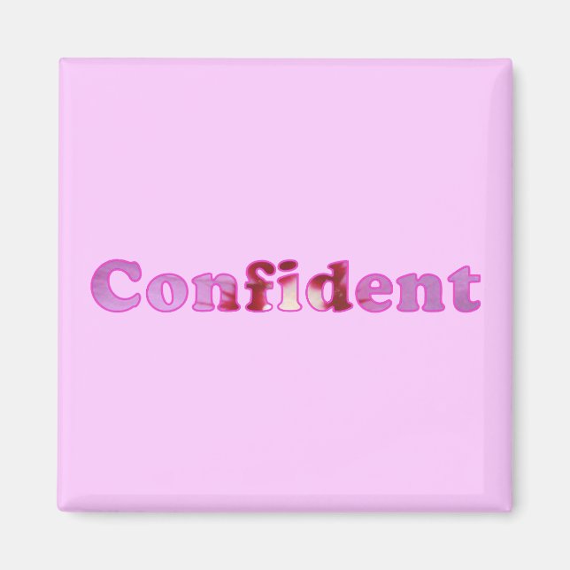 Íman Confiante com flores cor-de-rosa Magnets (Frente)