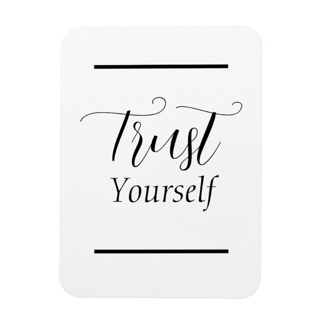 Íman 'Confie em si mesmo' Frase Preta (Vertical)
