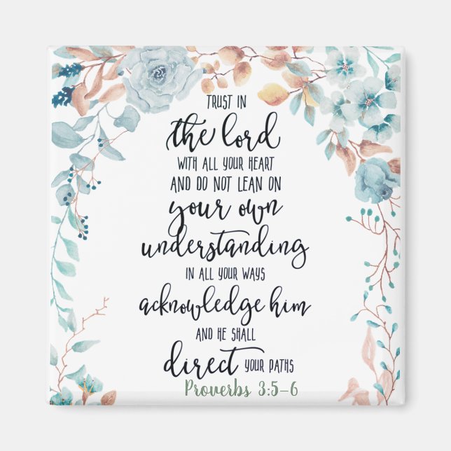 Íman Confie no Senhor floral (Frente)