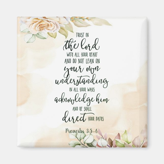 Íman Confie no Senhor floral (Frente)